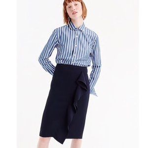 J. Crew 365 Crepe Ruffle Pencil Skirt, Size 16, Navy, never worn